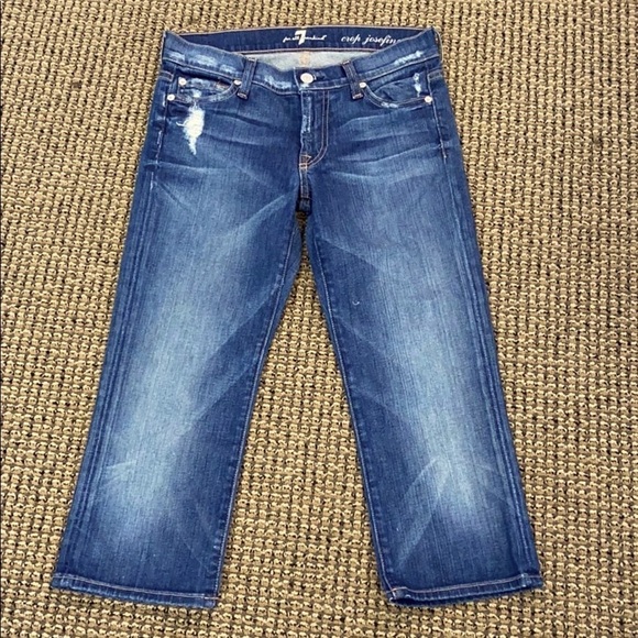 7 FAM Josefina Skinny Cropped Boyfriend Jeans 24 - Picture 1 of 9